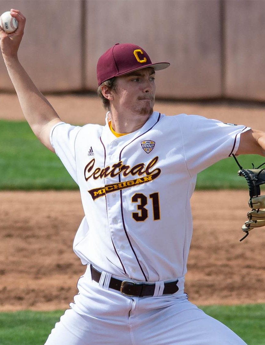 Men's Central Michigan Chippewas #31 Andrew Taylor Adidas White College Baseball Jersey