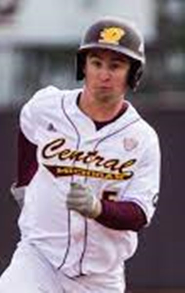 Men's Central Michigan Chippewas #5 Zach Gilles Adidas White College Baseball Jersey