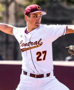 Men's Central Michigan Chippewas #27 Nick Deeg Adidas White College Baseball Jersey