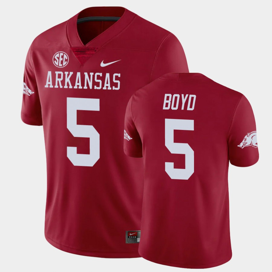 Mens Youth Arkansas Razorbacks #5 Rakeem Boyd Nike 2020 Cardinal College Football Jersey