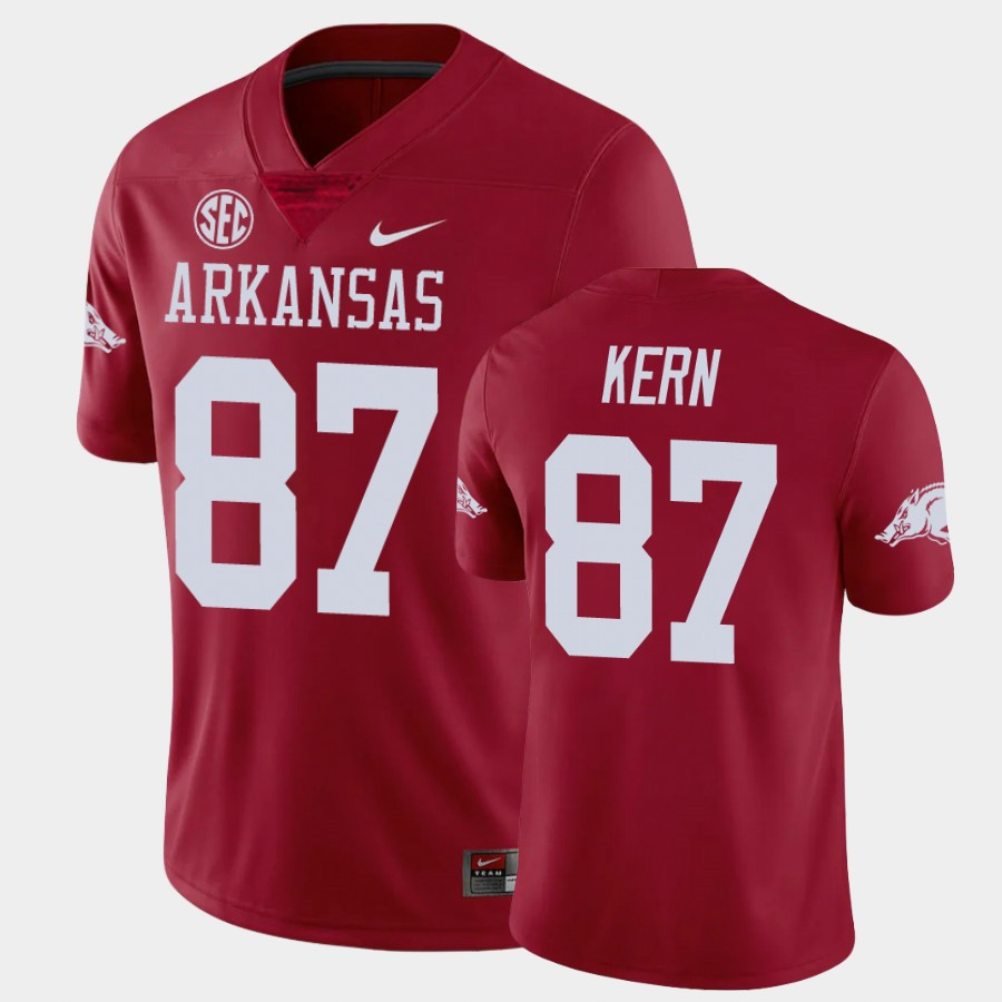 Mens Youth Arkansas Razorbacks #87 Blake Kern Nike 2020 Cardinal College Football Jersey