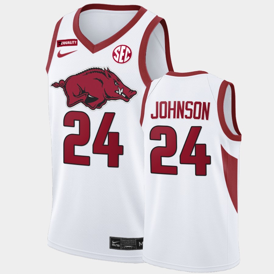 Mens Arkansas Razorbacks #24 Joe Johnson Nike White College Basketball Special Edition Jersey
