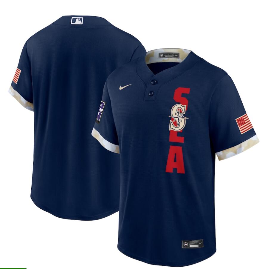 Mens Seattle Mariners Stitched Nike Navy 2021 MLB All-Star Game American League Jersey
