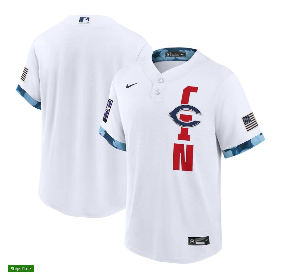 Mens Cincinnati Reds Stitched Nike White 2021 MLB All-Star Game American League Jersey