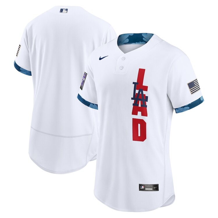 Mens Los Angeles Dodgers Stitched Nike White 2021 MLB All-Star Game National League Jersey 