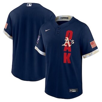 Mens Oakland Athletics Stitched Nike Navy 2021 MLB All-Star Game American League Jersey
