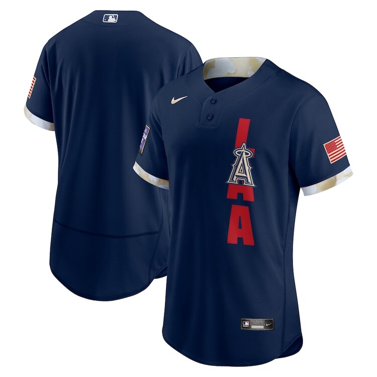 Mens Los Angeles Angels of Anaheim Stitched Nike Navy 2021 MLB All-Star Game American League Jersey