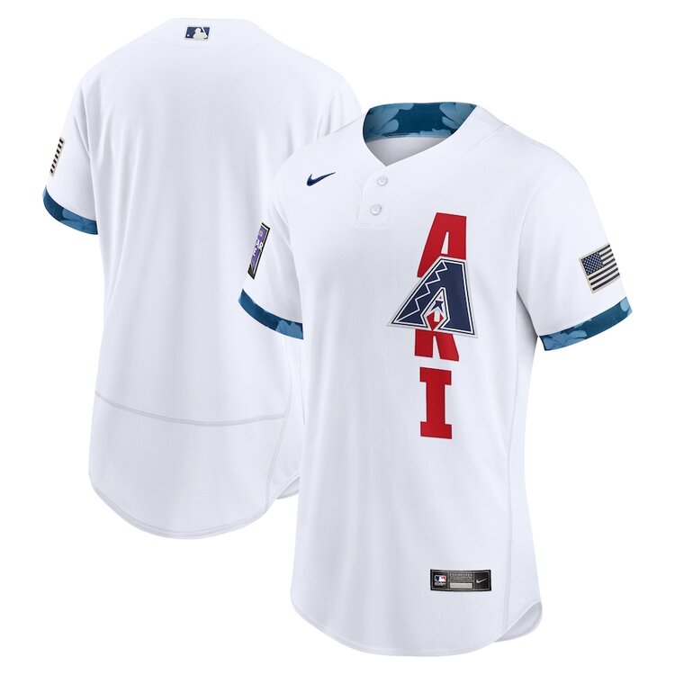 Mens Arizona Diamondbacks Stitched Nike White 2021 MLB All-Star Game National League Jersey 