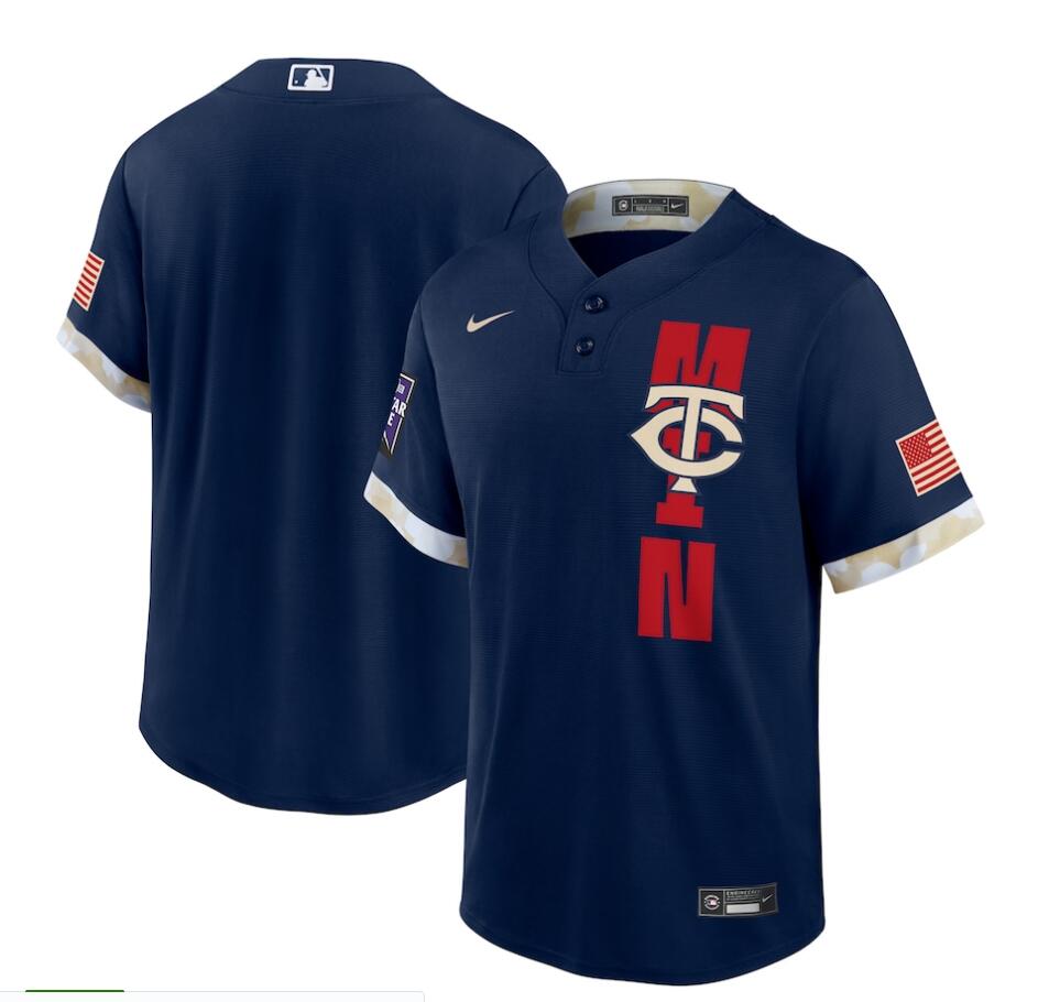Mens Minnesota Twins Stitched Nike Navy 2021 MLB All-Star Game American League Jersey