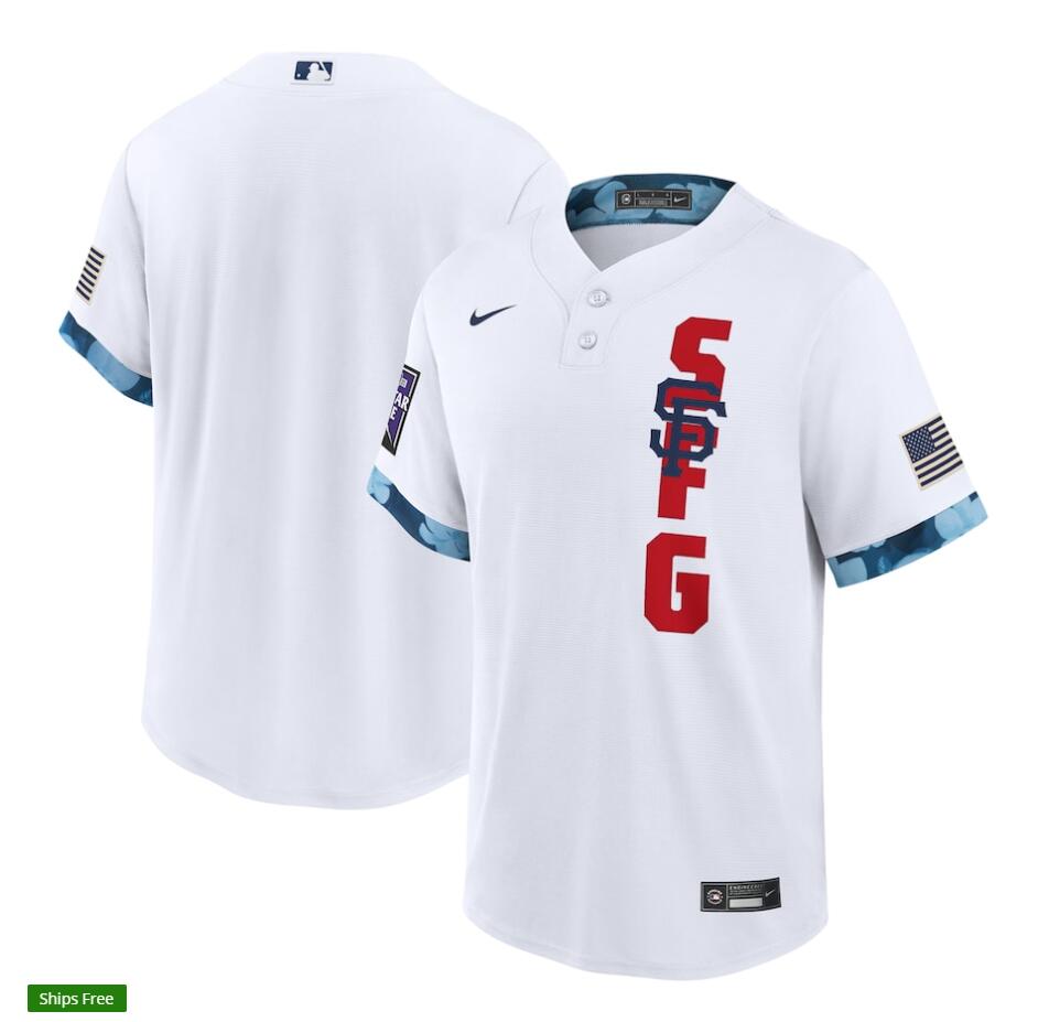Mens San Francisco Giants Stitched Nike White 2021 MLB All-Star Game American League Jersey
