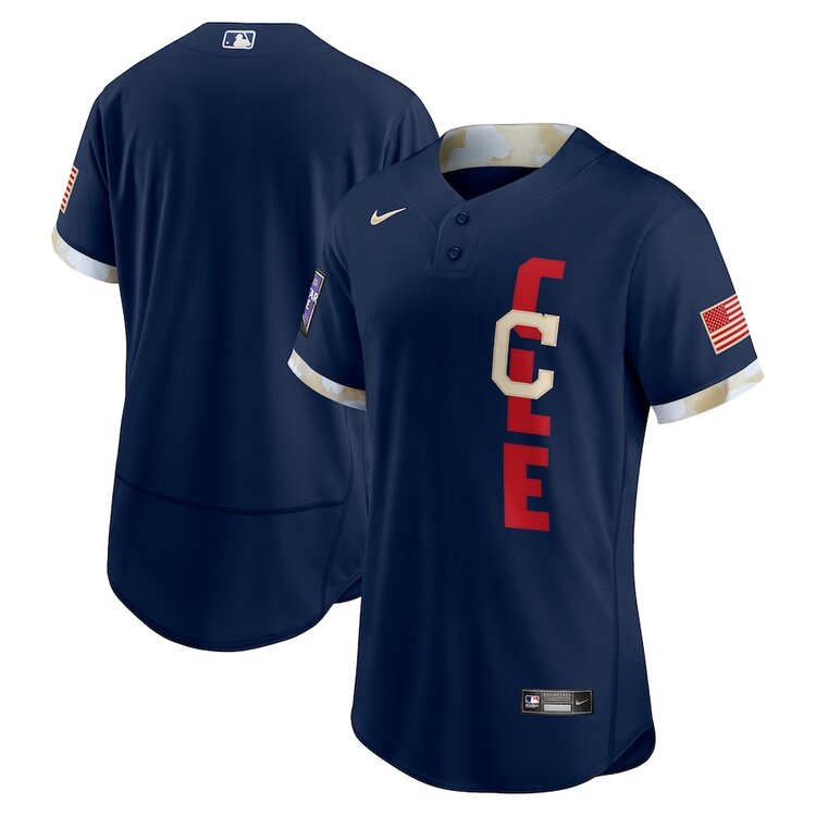 Mens Cleveland Indians Stitched Nike Navy 2021 MLB All-Star Game American League Jersey