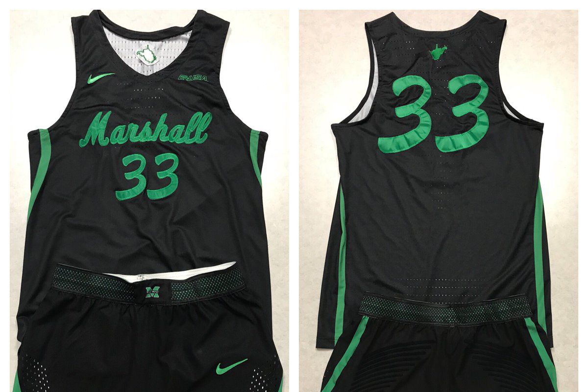 Mens Marshall Thundering Herd #33 Jon Elmore Nike 2020 Black Basketball Game Jersey