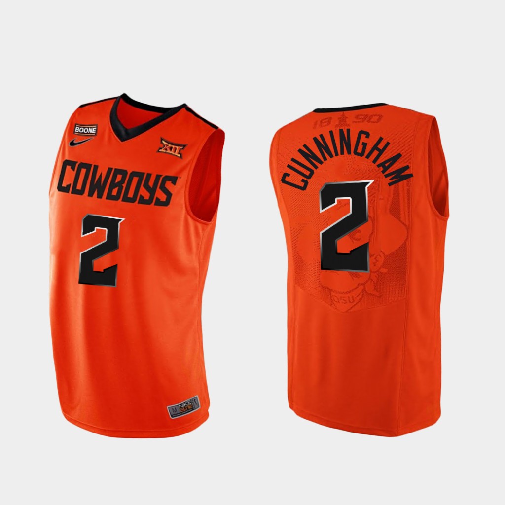 Mens Oklahoma State Cowboys #2 Cade Cunningham Nike Orange College Basketball Game Jersey