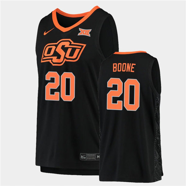 Men's Oklahoma State Cowboys #20 Keylan Boone Nike Black College Basketball Game Jersey