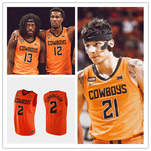 Mens Oklahoma State Cowboys Custom Nike Orange Basketball Jersey