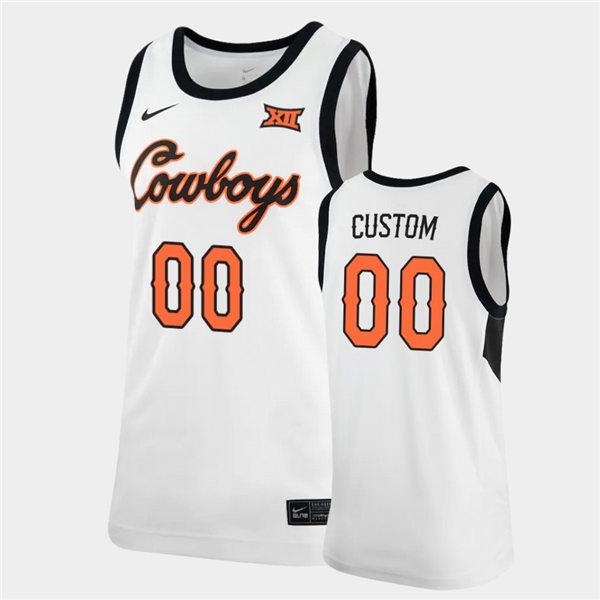Mens Youth Oklahoma State Cowboys Custom Nike White Basketball Jersey