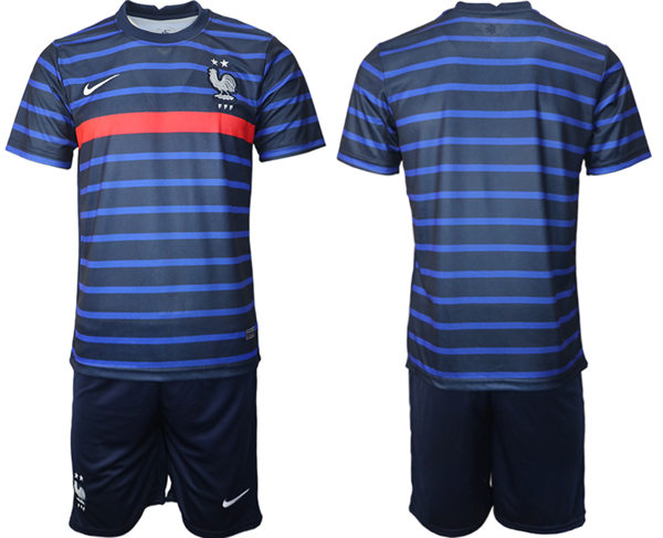 Mens France National Team Blank 2021 Home Navy Soccer Jersey Kit