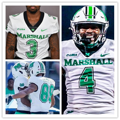 Mens Marshall Thundering Herd Custom Stitched 2020 White Nike College Football Game Jersey