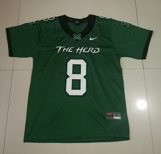 Marshall Thundering Herd #8 Grant Wells Stitched 2020 Green College Football Game Jersey