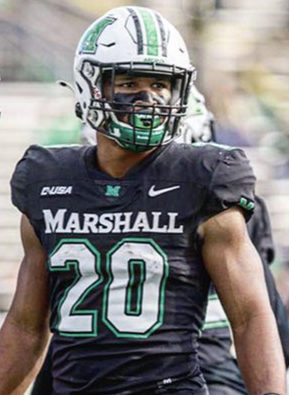 Mens Marshall Thundering Herd #20 Brenden Knox  Stitched 2020 Black Nike College Football Game Jersey
