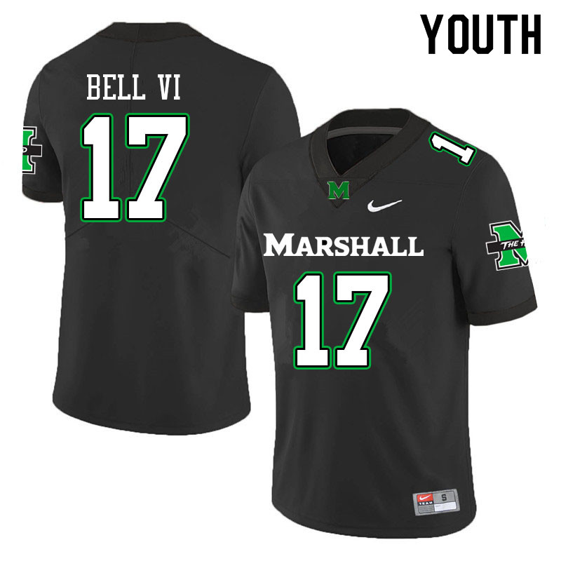 Youth Marshall Thundering Herd #17 Charles Bell VI Stitched 2020 Black Nike College Football Game Jersey
