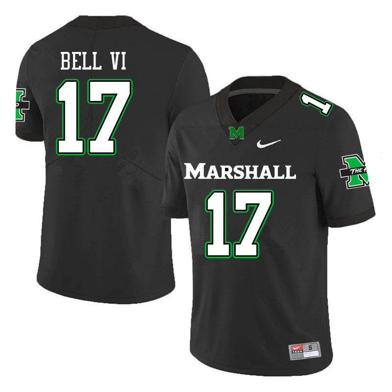 Mens Marshall Thundering Herd#17 Charles Bell VI Stitched 2020 Black Nike College Football Game Jersey
