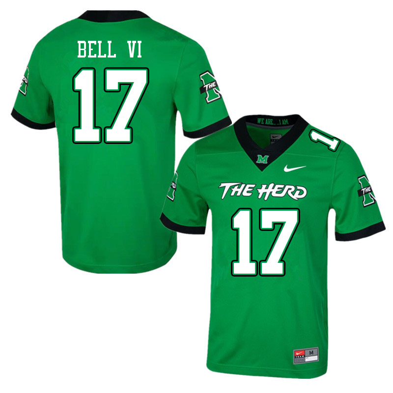 Mens Marshall Thundering Herd #17 Charles Bell VI Stitched 2020 Green College Football Game Jersey