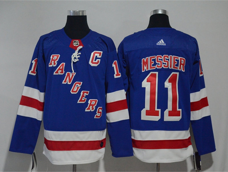 Womens New York Rangers Retired Player #11 Mark Messier Adidas Home Royal Blue Jersey