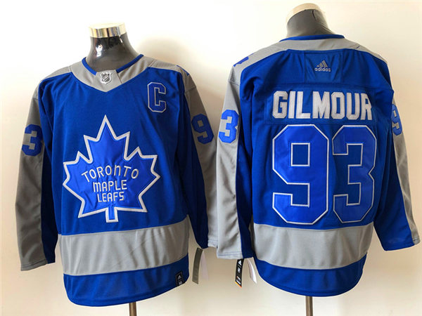 Womens Toronto Maple Leafs Retired Player #93 Doug Gilmour  Blue 2021 adidas NHL REVERSE RETRO JERSEYS (3)