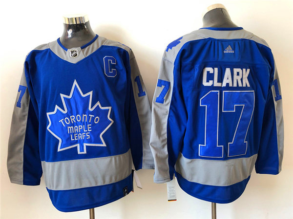 Womens Toronto Maple Leafs Retired Player #17 Wendel Clark Blue 2021 adidas NHL REVERSE RETRO JERSEYS