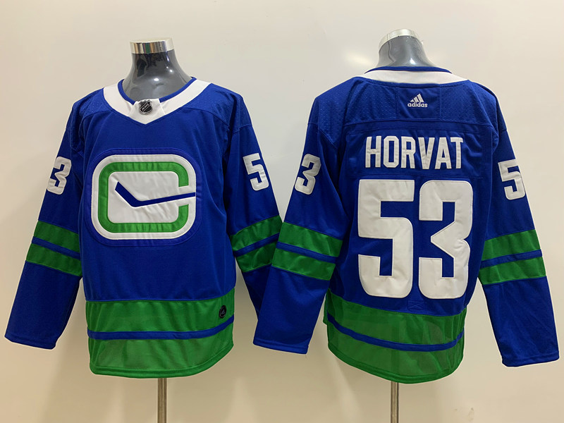 Womens Vancouver Canucks #53 Bo Horva adidas Alternate Blue Third Player Jersey