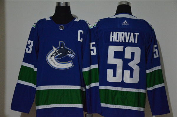 Womens Vancouver Canucks #53 Bo Horvat adidas Home Blue Authentic Player Jersey