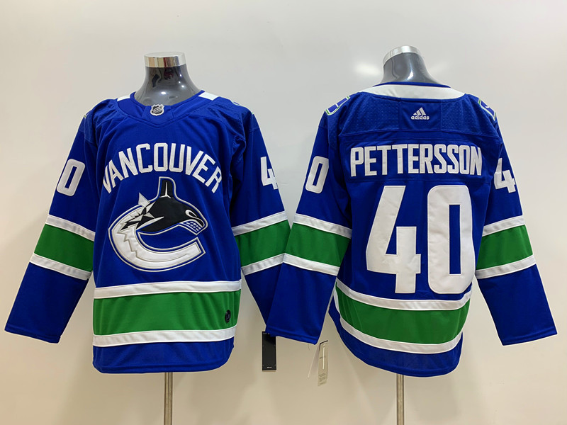 Womens Vancouver Canucks #40 Elias Pettersson Adidas 2016-19 BlueJersey