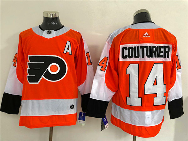 Mens Philadelphia Flyers #14 Sean Couturier Stitched adidas Orange Home Jersey