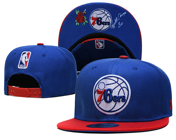 NBA Philadelphia 76ers Blue Red Snapback Adjustable Hat 