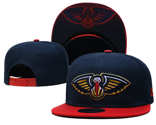 NBA New Orleans Pelicans Black Red Snapback Adjustable Hat 