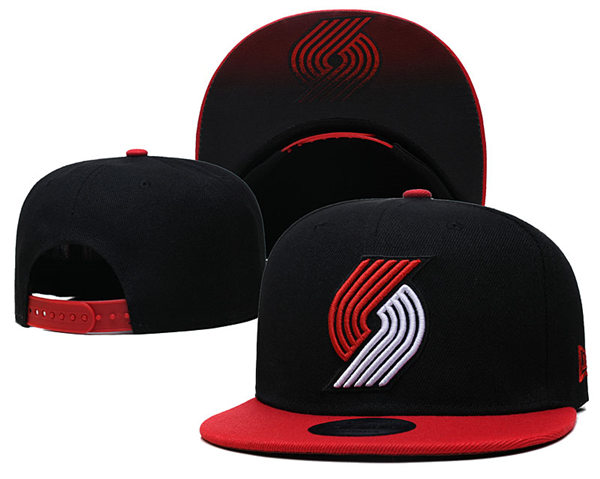 NBA Portland Trail blazers Black Red Snapback Adjustable Hat 