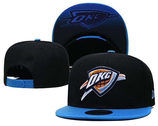 NBA Oklahoma City Thunder Black Blue Snapback Adjustable Hat 