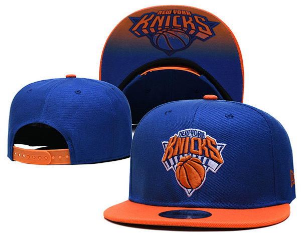 NBA New York Knicks Blue Orange Snapback Adjustable Hat 