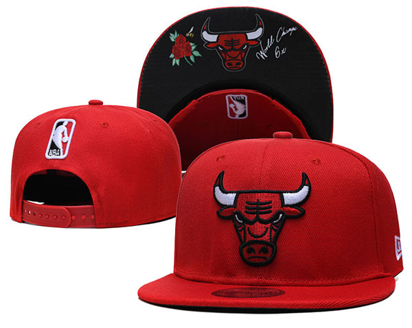 NBA Chicago Bulls 6X World Champions Red Embroidered Snapback Adjustable Hat 