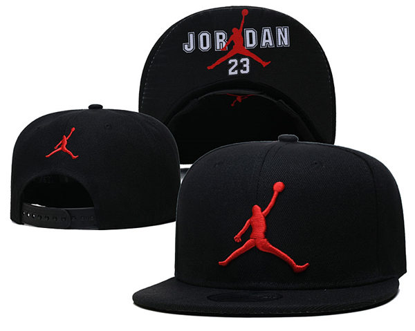#23 Michael Jordan Black Red Logo Snapback Cap