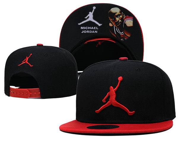 Michael Jordan Black Red Snapback Adjustable Hat 