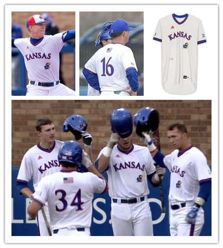 Men's Kansas Jayhawks Custom adidas White Pullover College Baseball Jersey