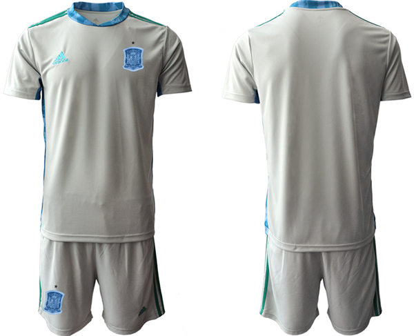 Mens Spain National Team Blank 2021 Away White Soccer Jersey Kit 