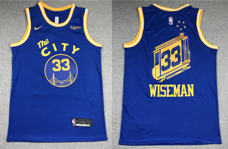Mens Golden State Warriors #33 James Wiseman Nike Royal Classics Edition Jersey