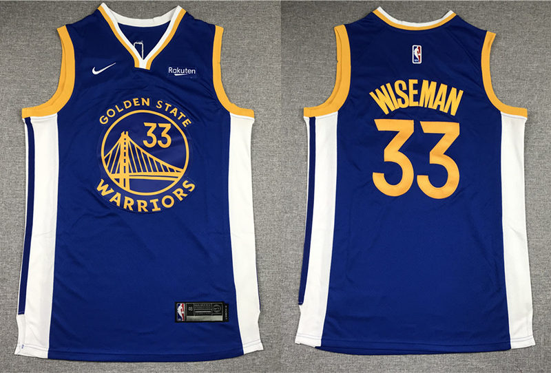 Mens Golden State Warriors #33 James Wiseman (Nike Royal Icon Edition Swingman Jersey