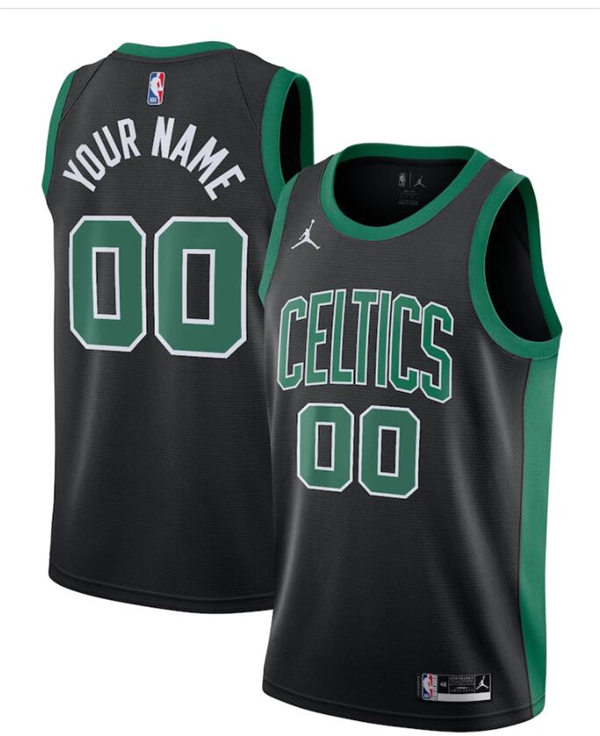 Men's Boston Celtics Custom Custom Black Jordan Statement Edition Jersey