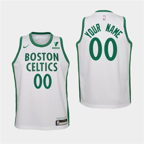 Youth Boston Celtics Custom Nike White 2020-21 NBA City Edition Jersey