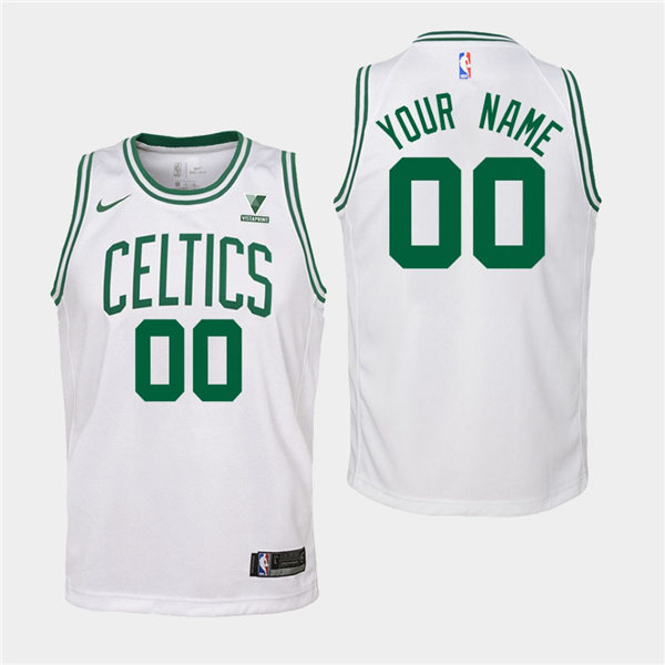 Youth Boston Celtics Custom Nike White Association Edition Jersey