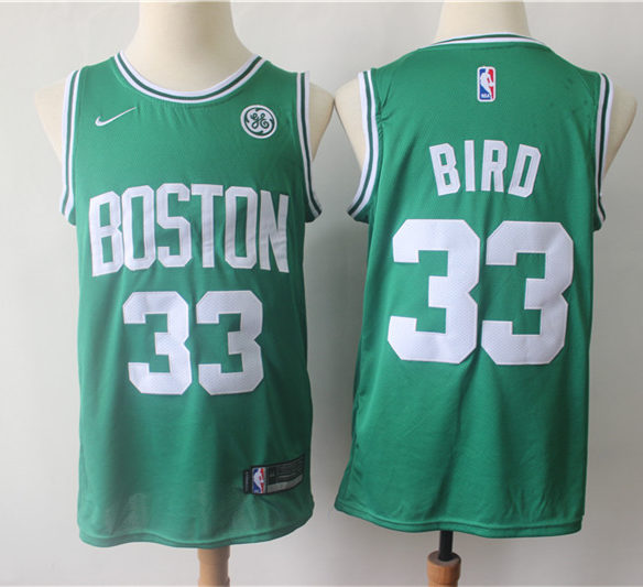 Mens Boston Celtics Retired Player #33 Larry Bird Kelly Green Nike Icon Edition Jersey